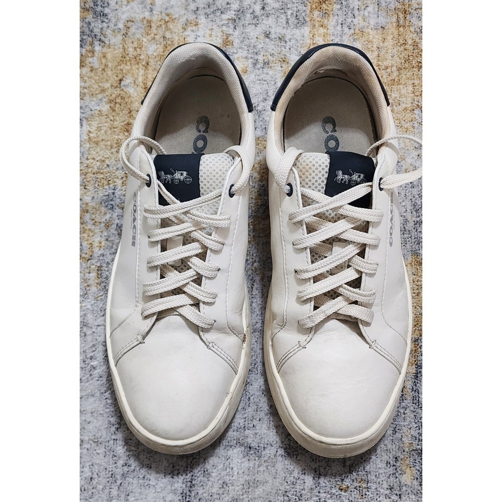 Coach Men's Clip Low Top Sneaker Chalk/Midnight Navy Size 9.5 D